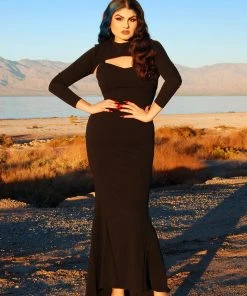 Supreme Maxi Dress With Removable Shrug In Black Stretch Crepe | Traci Lords Shop All In-Stock Items By Size 17 Supreme Maxi Dress With Removable Shrug In Black Stretch Crepe | Traci Lords Shop All In-Stock Items By Size