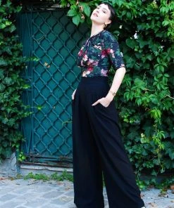 Shop All In-Stock Items By Size Dietrich Pants In Black With 28" Inseam | Laura Byrnes Design