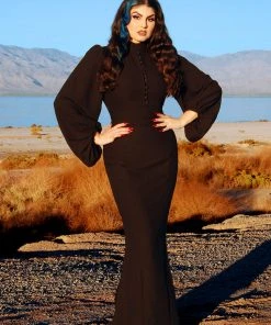 Laura Byrnes Design Final Sale - Serafina Maxi Gown In Black Crepe | Laura Byrnes