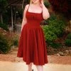 Final Sale - Holly Swing Dress In Burgundy Gabardine | Pinup Couture 1 Final Sale - Holly Swing Dress In Burgundy Gabardine | Pinup Couture