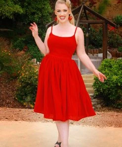 Jenny Dress In Cherry Red Crepe | Pinup Couture 20 Jenny Dress In Cherry Red Crepe | Pinup Couture