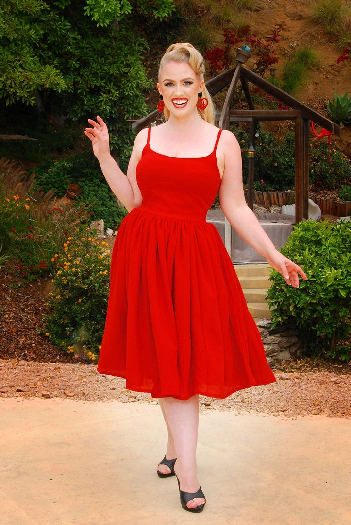 Jenny Dress In Cherry Red Crepe | Pinup Couture 9 Jenny Dress In Cherry Red Crepe | Pinup Couture