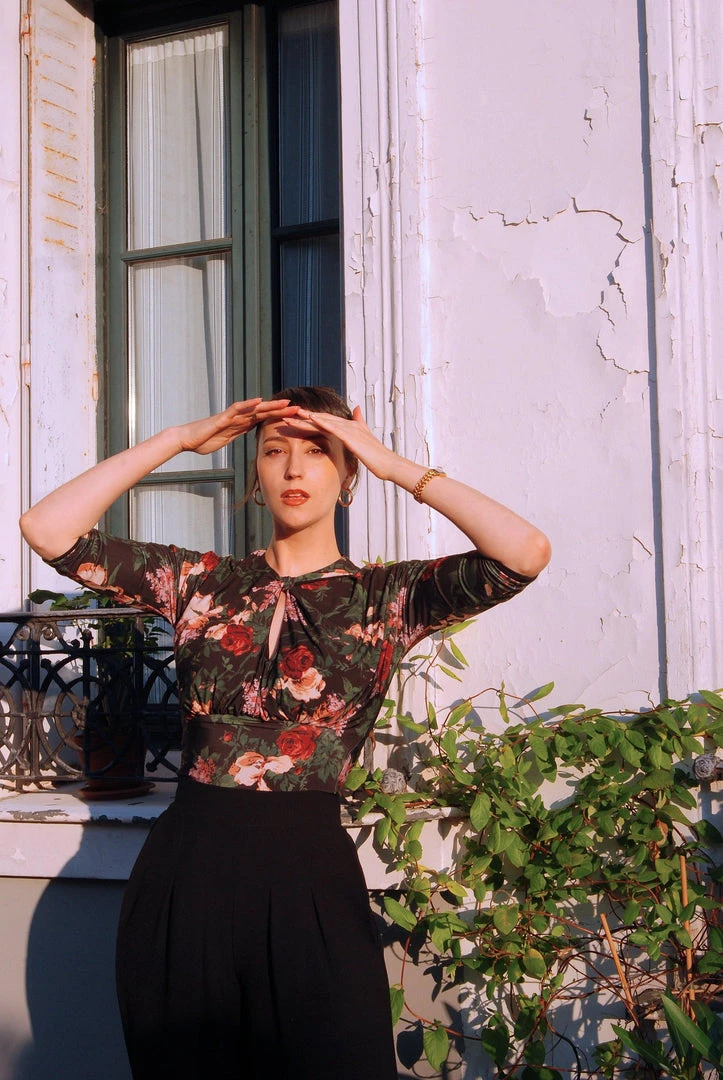 Pinupgirlclothing.com Malia Top In Dark Bella Roses | Laura Byrnes Design 4 Pinupgirlclothing.com Malia Top In Dark Bella Roses | Laura Byrnes Design