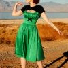 Final Sale - Evelyn Vintage Cocktail Dress In Green Bridal Satin | Pinup Couture Shop All In-Stock Items By Size