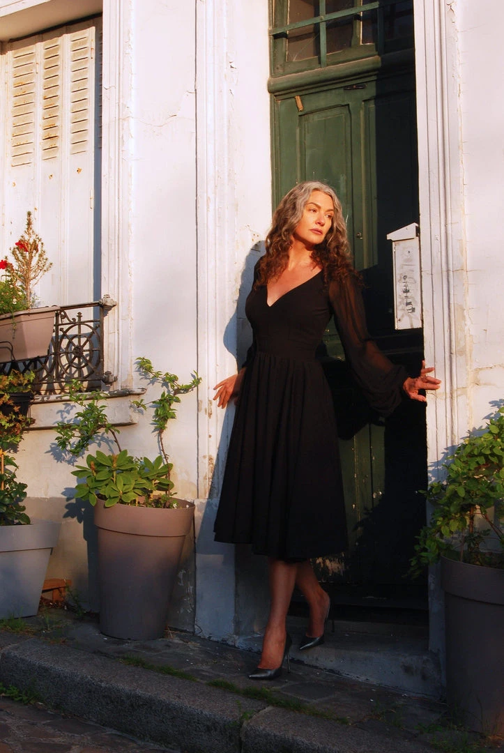 Pinupgirlclothing.com Kara Swing Dress In Black Crepe And Chiffon Sleeves | Laura Byrnes Design What's New, Pussycat? 18 Pinupgirlclothing.com Kara Swing Dress In Black Crepe And Chiffon Sleeves | Laura Byrnes Design What's New, Pussycat?