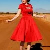 Shop All In-Stock Items By Size Final Sale - Evelyn Vintage Cocktail Dress In Red Bridal Satin | Pinup Couture 2 Shop All In-Stock Items By Size Final Sale - Evelyn Vintage Cocktail Dress In Red Bridal Satin | Pinup Couture