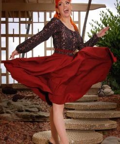 Doris Vintage Swing Skirt In Burgundy Gabardine | Pinup Couture What's New, Pussycat? 11 Doris Vintage Swing Skirt In Burgundy Gabardine | Pinup Couture What's New, Pussycat?