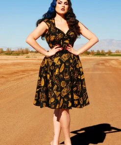 LBHM Final Sale - Heidi Dress In Stregheria Print Sateen | Laura Byrnes & Hope Johnstun