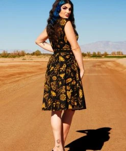 LBHM Final Sale - Heidi Dress In Stregheria Print Sateen | Laura Byrnes & Hope Johnstun