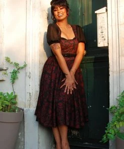 LBHM Final Sale - Amara Swing Dress In Red On Black Capri Floral | Laura Byrnes & Hope Johnstun 14 LBHM Final Sale - Amara Swing Dress In Red On Black Capri Floral | Laura Byrnes & Hope Johnstun