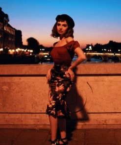 What's New, Pussycat? Yvonne Skirt In Dark Bella Roses Satin | Laura Byrnes Design 17 What's New, Pussycat? Yvonne Skirt In Dark Bella Roses Satin | Laura Byrnes Design