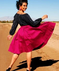 Pinup Couture What's New, Pussycat? Long Jun Skirt In Baton Rouge Sateen | Laura Byrnes