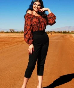 LBHM Final Sale - Sylvie Long Sleeve Peasant Top In Burgundy Capri Floral Crepe | Laura Byrnes & Hope Morrison Shop All In-Stock Items By Size