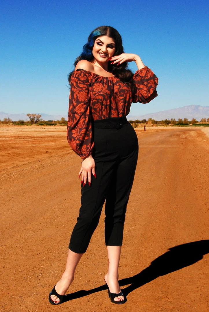 LBHM Final Sale - Sylvie Long Sleeve Peasant Top In Burgundy Capri Floral Crepe | Laura Byrnes & Hope Morrison Shop All In-Stock Items By Size 4 LBHM Final Sale - Sylvie Long Sleeve Peasant Top In Burgundy Capri Floral Crepe | Laura Byrnes & Hope Morrison Shop All In-Stock Items By Size