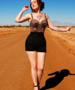 What's New, Pussycat? High Waisted Shorts In Black Twill | Laura Byrnes Design