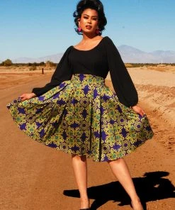 LBHM Shop All In-Stock Items By Size Final Sale - Long Jun Skirt In Daddy Cthulhu Sateen | Laura Byrnes & Hope Johnstun