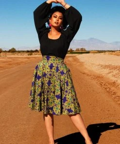 LBHM Final Sale - Long Jun Skirt In Daddy Cthulhu Sateen | Laura Byrnes & Hope Johnstun Shop All In-Stock Items By Size