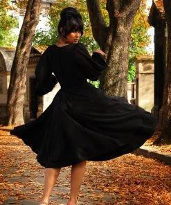 Pinupgirlclothing.com Kara Swing Dress In Black Crepe And Chiffon Sleeves | Laura Byrnes Design What's New, Pussycat? 23 Pinupgirlclothing.com Kara Swing Dress In Black Crepe And Chiffon Sleeves | Laura Byrnes Design What's New, Pussycat?