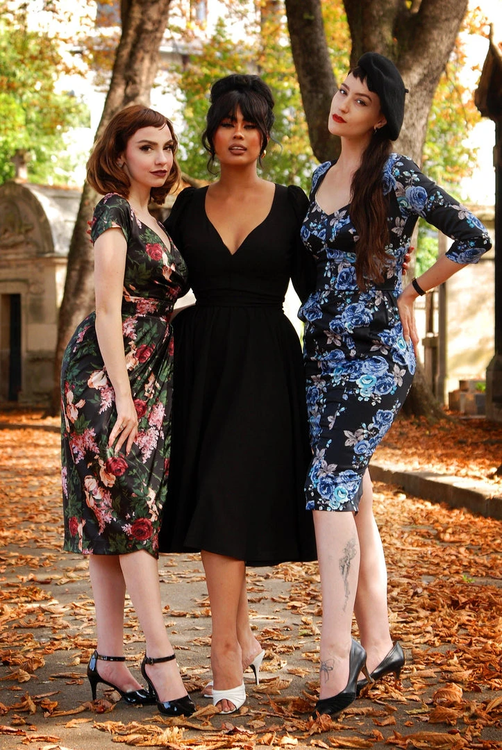 Pinupgirlclothing.com Kara Swing Dress In Black Crepe And Chiffon Sleeves | Laura Byrnes Design What's New, Pussycat? 11 Pinupgirlclothing.com Kara Swing Dress In Black Crepe And Chiffon Sleeves | Laura Byrnes Design What's New, Pussycat?