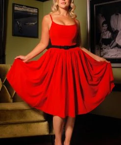 Jenny Dress In Cherry Red Crepe | Pinup Couture 16 Jenny Dress In Cherry Red Crepe | Pinup Couture