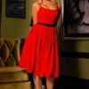 Jenny Dress In Cherry Red Crepe | Pinup Couture 1 Jenny Dress In Cherry Red Crepe | Pinup Couture