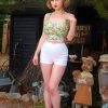 Allison 60's Bad Girl Hot Pants In White Stretch Bengaline | Traci Lords For Couture For Every Body
