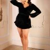 Laura Byrnes Design Final Sale - Jasmin Romper In Black Velvet | Laura Byrnes Shop All In-Stock Items By Size