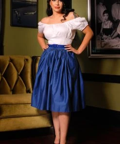 The Perfect Vintage Peasant Top In White | Pinup Couture Shop All In-Stock Items By Size