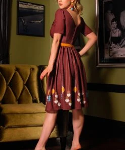 Paige Swing Dress In Hanging Lamps Print By Anna Haddock | Pinup Couture
