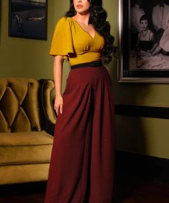 Viva Blouse In Mustard Crepe | Laura Byrnes Design