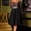 The Vintage Doris Swing Skirt In Black Cotton Sateen | Pinup Couture Shop All In-Stock Items By Size