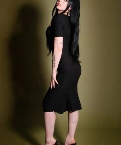 What's New, Pussycat? The Priscilla 60s Wiggle Dress In Black | Pinup Couture
