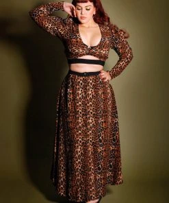 Luna 40s Crop Top In Leopard Crepe | Laura Byrnes Design