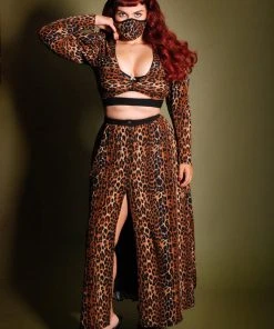 Luna 40s Crop Top In Leopard Crepe | Laura Byrnes Design