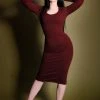 Hannah Wiggle Dress In Garnet Crepe | Laura Byrnes Design What's New, Pussycat?