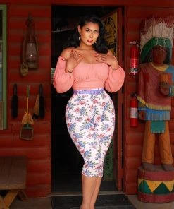 Laura Byrnes Design Swann Long Sleeve Peasant Top In Mauve Crepe | Laura Byrnes