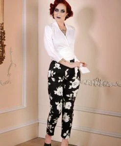 Final Sale - Long Sleeve Wrap Top In White Cotton Sateen | Couture For Every Body