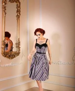 Shop All In-Stock Items By Size Final Sale - Stephanie Swing Dress In Solstice Stripe | Pinup Couture