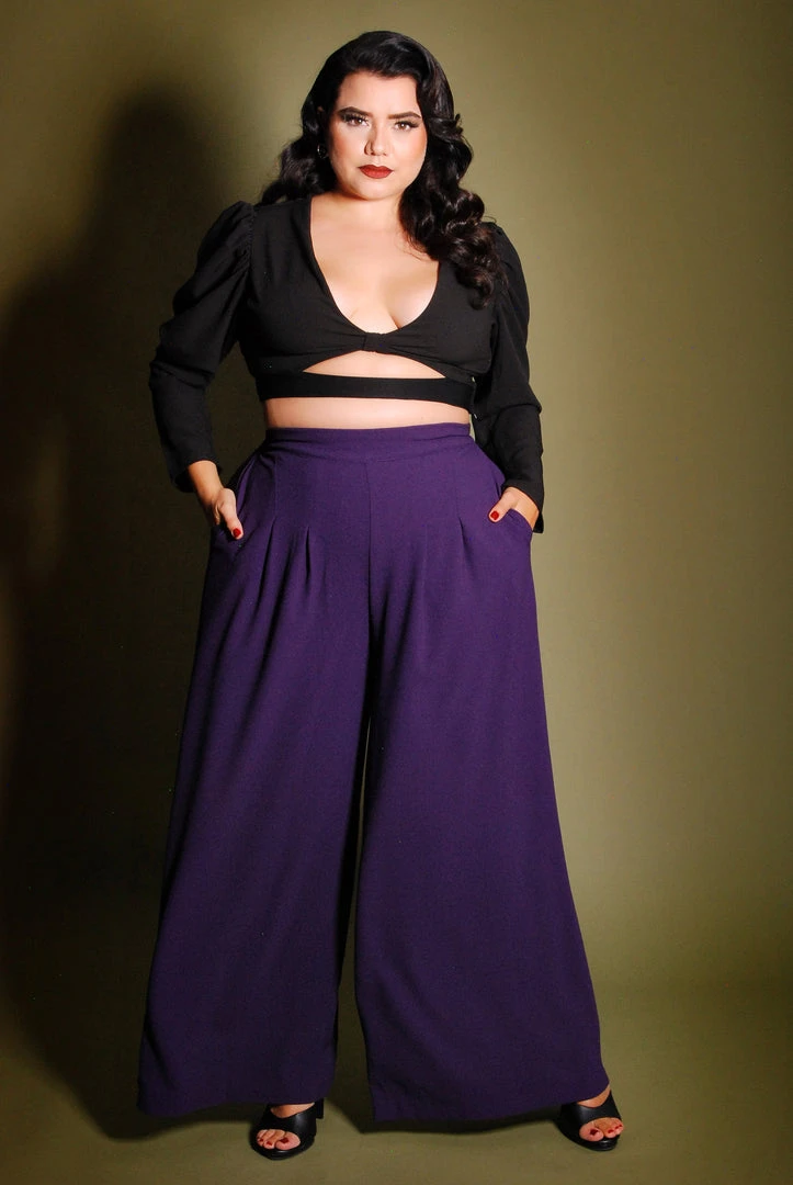 LB What's New, Pussycat? Luna 40's Vintage Crop Top In Solid Black Stretch Crepe | Laura Byrnes 3 LB What's New, Pussycat? Luna 40's Vintage Crop Top In Solid Black Stretch Crepe | Laura Byrnes