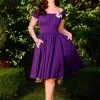 Peasant Dress In Purple Ponte | Pinup Couture What's New, Pussycat?