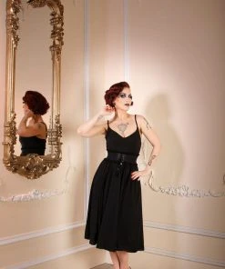 Shop All In-Stock Items By Size Final Sale - Amalie Ballerina Swing Dress In Solid Black Crepe | Pinup Couture 30 Shop All In-Stock Items By Size Final Sale - Amalie Ballerina Swing Dress In Solid Black Crepe | Pinup Couture