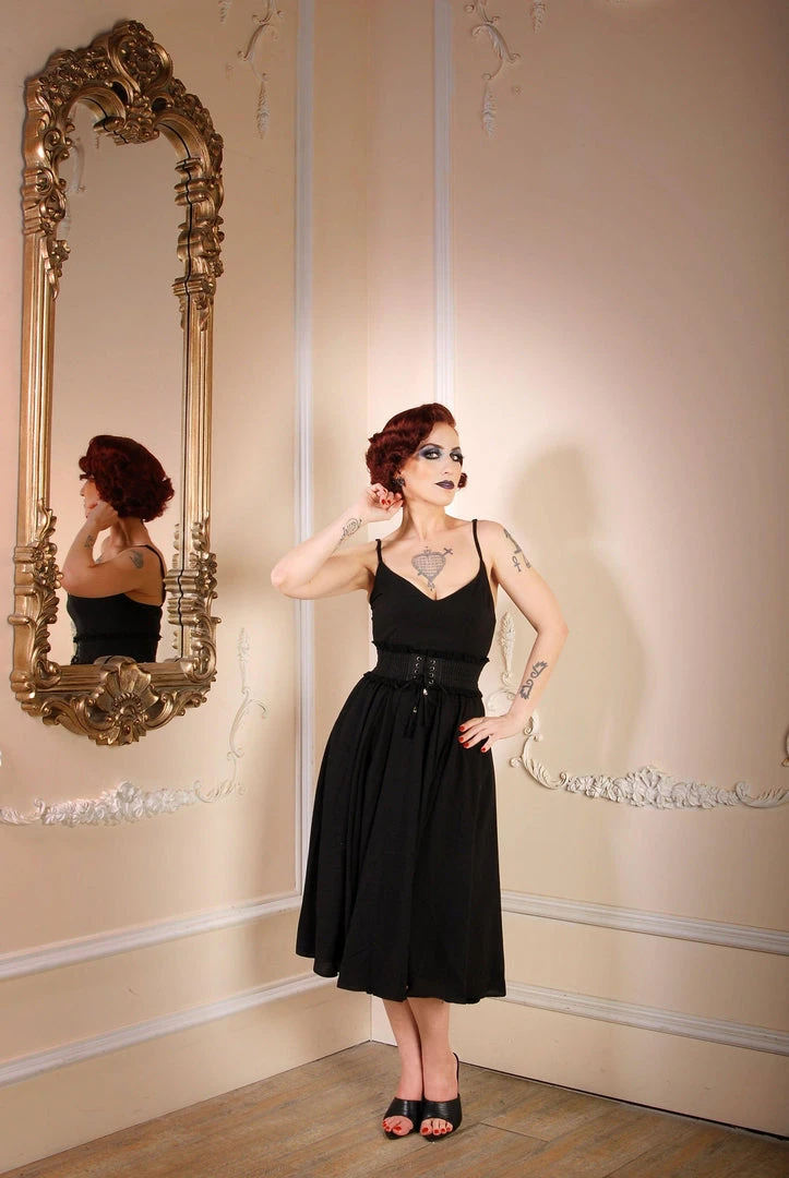 Shop All In-Stock Items By Size Final Sale - Amalie Ballerina Swing Dress In Solid Black Crepe | Pinup Couture 15 Shop All In-Stock Items By Size Final Sale - Amalie Ballerina Swing Dress In Solid Black Crepe | Pinup Couture