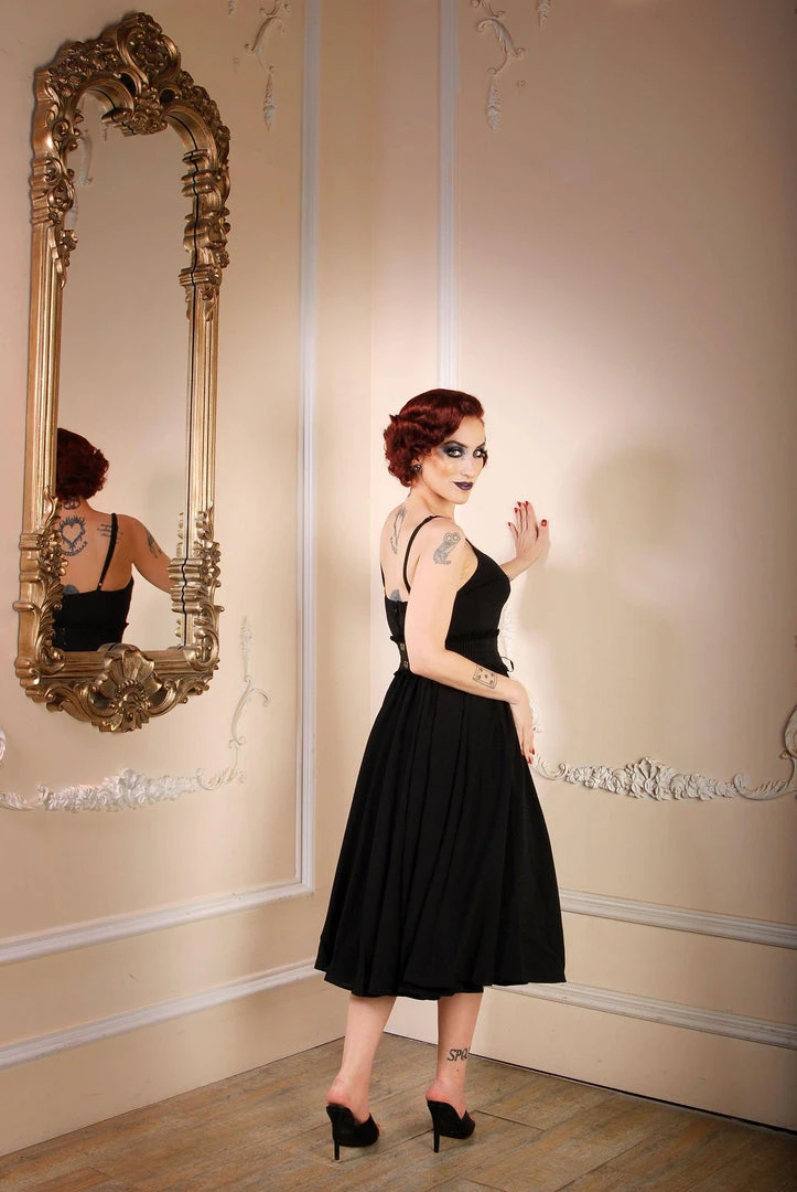 Shop All In-Stock Items By Size Final Sale - Amalie Ballerina Swing Dress In Solid Black Crepe | Pinup Couture 16 Shop All In-Stock Items By Size Final Sale - Amalie Ballerina Swing Dress In Solid Black Crepe | Pinup Couture