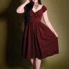 Final Sale - Natalie Dress In Garnet Crepe | Pinup Couture Shop All In-Stock Items By Size 2 Final Sale - Natalie Dress In Garnet Crepe | Pinup Couture Shop All In-Stock Items By Size