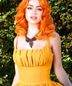 Holly Swing Dress In Mustard Gabardine | Pinup Couture What's New, Pussycat? 13 Holly Swing Dress In Mustard Gabardine | Pinup Couture What's New, Pussycat?