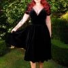 Lilith Swing Dress In Black Velvet | Laura Byrnes Design 2 Lilith Swing Dress In Black Velvet | Laura Byrnes Design