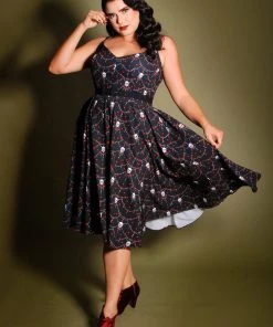 LBHM Shop All In-Stock Items By Size Final Sale - Amalie Ballerina Swing Dress In Skull Garland Lace Crepe | Laura Byrnes & Hope Johnstun