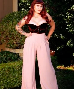 Daisy Corsets Helena Bustier In Burgundy Crushed Velvet Under $60