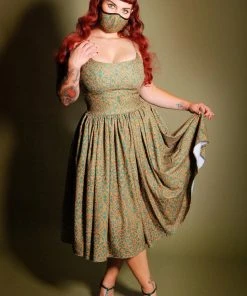 LBHM Final Sale - Jenny Vintage Day Dress In Gold Medallions Crepe | Laura Byrnes & Hope Johnstun Shop All In-Stock Items By Size 7 LBHM Final Sale - Jenny Vintage Day Dress In Gold Medallions Crepe | Laura Byrnes & Hope Johnstun Shop All In-Stock Items By Size