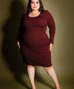 Hannah Wiggle Dress In Garnet Crepe | Laura Byrnes Design What's New, Pussycat?